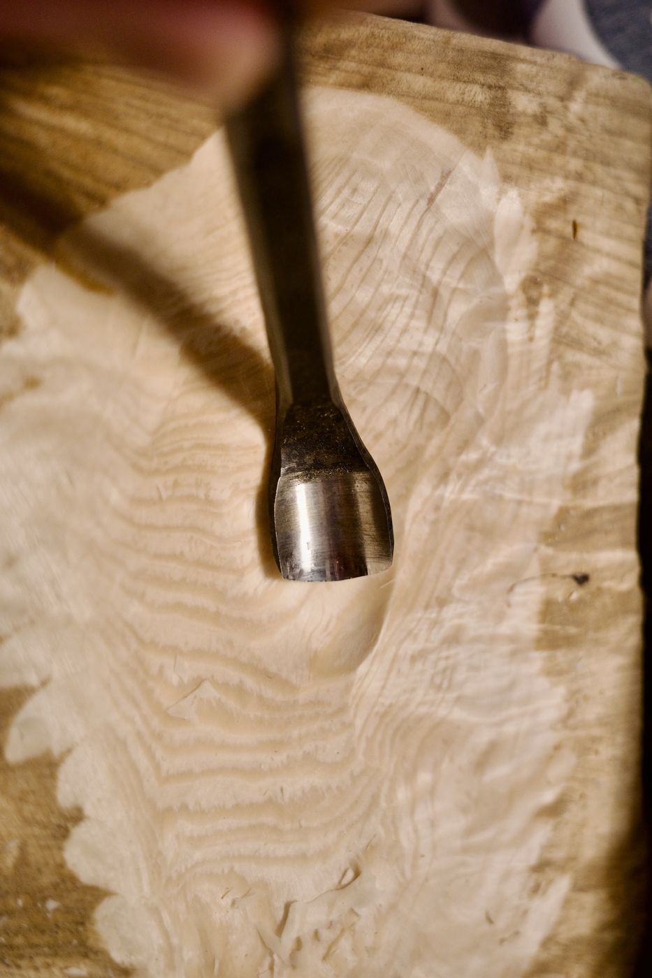 Carving in progress